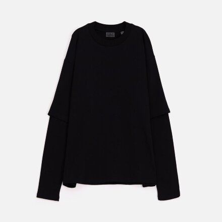 Футболка оверсайз с двойным рукавом Kosmos, черная