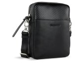 Сумка наплечная мужская BUGATTI Comet, чёрная, воловья кожа/полиэстер, 17х4,7х21 см Сумка наплечная мужская BUGATTI Comet, чёрная, воловья кожа/полиэстер, 17х4,7х21 см