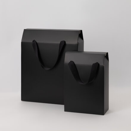 Подарочная коробка-пакет универсальная большая, черная Подарочная коробка-пакет универсальная большая, черная