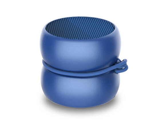 Портативная колонка TWS YoYo Mono, синий с нанесением логотипа