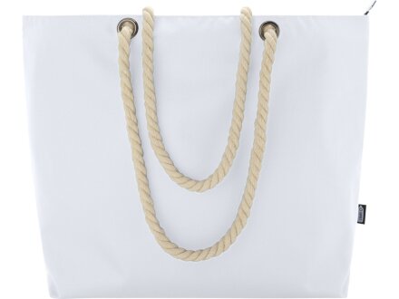 Panama пляжная эко-сумка-холодильник из переработанного материала, с ручками-шнурками 23L, белый