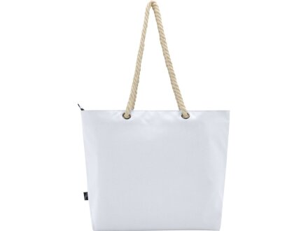 Panama пляжная эко-сумка-холодильник из переработанного материала, с ручками-шнурками 23L, белый