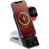 Зарядная станция c часами E-Store для смартфона, часов и наушников, черная с нанесением логотипа