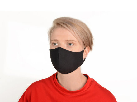 Маска для лица многоразовая с фиксаторами, черная Маска для лица многоразовая с фиксаторами, черная