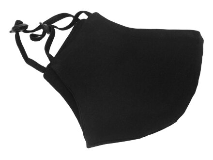 Маска для лица многоразовая с фиксаторами, черная Маска для лица многоразовая с фиксаторами, черная