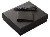 Подарочный набор Long River: кошелек, ремешок для ключей (без лого Long River), черная коробка