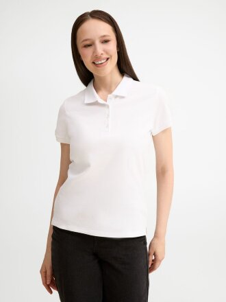Рубашка поло женская People 210, белая Рубашка поло женская People 210, белая