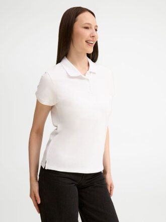 Рубашка поло женская People 210, белая Рубашка поло женская People 210, белая