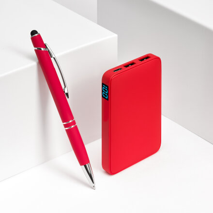 Внешний аккумулятор с подсветкой Ancor 5000 mAh, красный Внешний аккумулятор с подсветкой Ancor 5000 mAh, красный