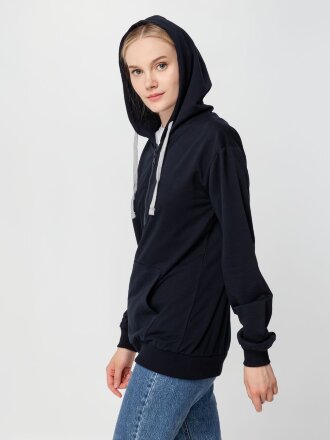 Толстовка на молнии с капюшоном Unit Siverga, темно-синяя Толстовка на молнии с капюшоном Unit Siverga, темно-синяя