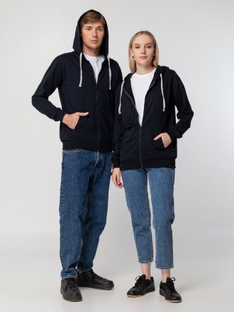 Толстовка на молнии с капюшоном Unit Siverga, темно-синяя Толстовка на молнии с капюшоном Unit Siverga, темно-синяя