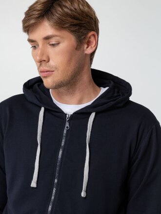 Толстовка на молнии с капюшоном Unit Siverga, темно-синяя Толстовка на молнии с капюшоном Unit Siverga, темно-синяя