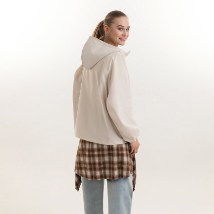 Ветровка (анорак) оверсайз унисекс RISSMAN, бежевая, размер XL/XXL Ветровка (анорак) оверсайз унисекс RISSMAN, бежевая, размер XL/XXL