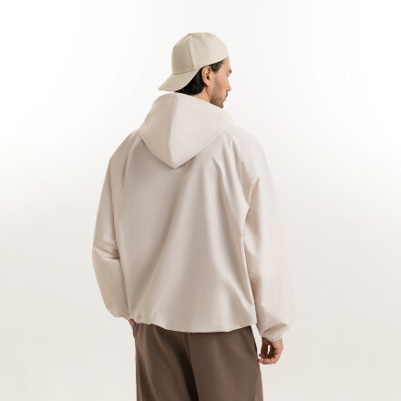 Ветровка (анорак) оверсайз унисекс RISSMAN, бежевая, размер XL/XXL Ветровка (анорак) оверсайз унисекс RISSMAN, бежевая, размер XL/XXL