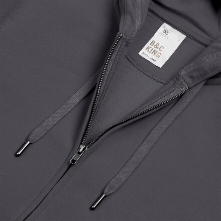 Толстовка на молнии с капюшоном унисекс King, темно-серая Толстовка на молнии с капюшоном унисекс King, темно-серая