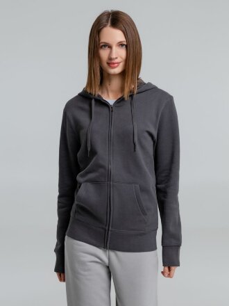 Толстовка на молнии с капюшоном унисекс King, темно-серая Толстовка на молнии с капюшоном унисекс King, темно-серая