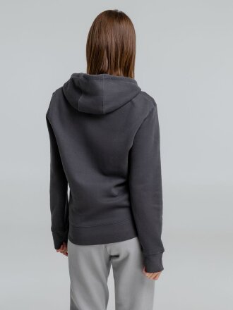 Толстовка на молнии с капюшоном унисекс King, темно-серая Толстовка на молнии с капюшоном унисекс King, темно-серая