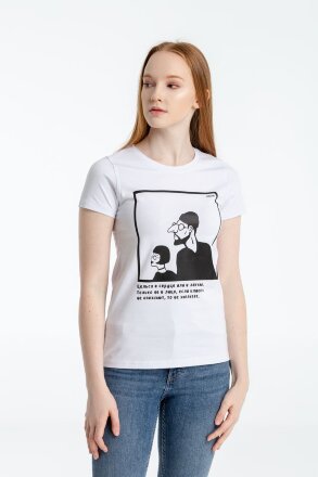 Футболка женская «Леон», белая, ver.2 Футболка женская «Леон», белая, ver.2