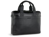 Портфель мужской BUGATTI Comet, чёрный, воловья кожа/полиэстер, 37х6х27 см Портфель мужской BUGATTI Comet, чёрный, воловья кожа/полиэстер, 37х6х27 см