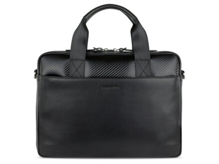 Портфель мужской BUGATTI Comet, чёрный, воловья кожа/полиэстер, 37х6х27 см Портфель мужской BUGATTI Comet, чёрный, воловья кожа/полиэстер, 37х6х27 см