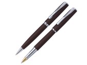 Набор Pierre Cardin PEN&PEN: ручка шариковая + роллер. Цвет - коричневый матовый. Упаковка Е.