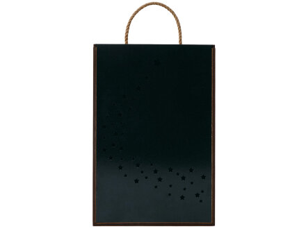 Подарочная коробка из фанеры Constellation 330х220х100 мм, фанера 6 мм, крышка на выдвижных пазах черная ЛХДФ 3 мм, бечевка