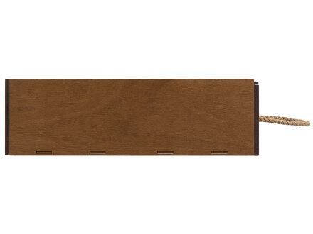 Подарочная коробка из фанеры Constellation 330х220х100 мм, фанера 6 мм, крышка на выдвижных пазах черная ЛХДФ 3 мм, бечевка