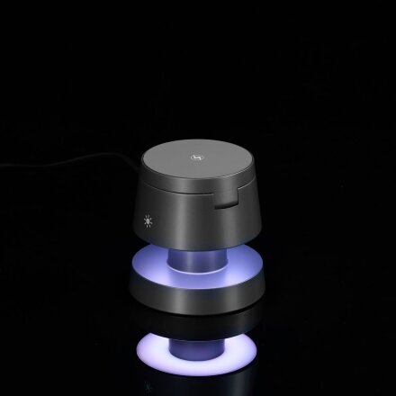 Станция беспроводной зарядки с подсветкой Lume, серая Станция беспроводной зарядки с подсветкой Lume, серая