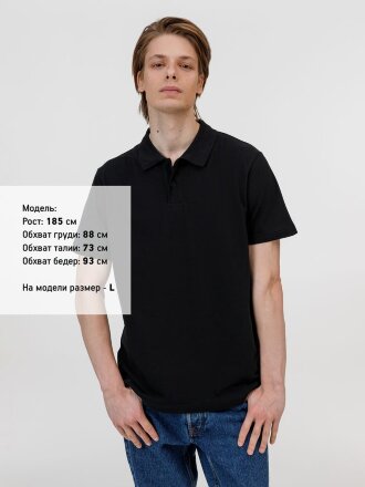 Рубашка поло унисекс Pulse, черная Рубашка поло унисекс Pulse, черная