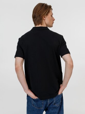 Рубашка поло унисекс Pulse, черная Рубашка поло унисекс Pulse, черная