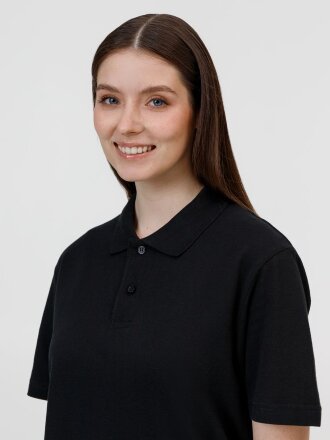 Рубашка поло унисекс Pulse, черная Рубашка поло унисекс Pulse, черная