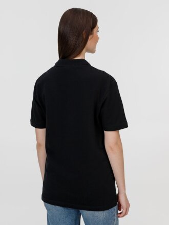 Рубашка поло унисекс Pulse, черная Рубашка поло унисекс Pulse, черная