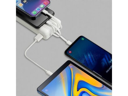 RIVACASE VA2220 (20000 мАч) внешний аккумулятор с дисплеем и встроенными кабелями, белый, 12/24 RIVACASE VA2220 (20000 мАч) внешний аккумулятор с дисплеем и встроенными кабелями, белый, 12/24