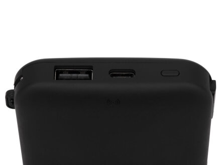 Внешний беспроводной аккумулятор с подсветкой лого Astro, 10000 mAh, черный Внешний беспроводной аккумулятор с подсветкой лого Astro, 10000 mAh, черный