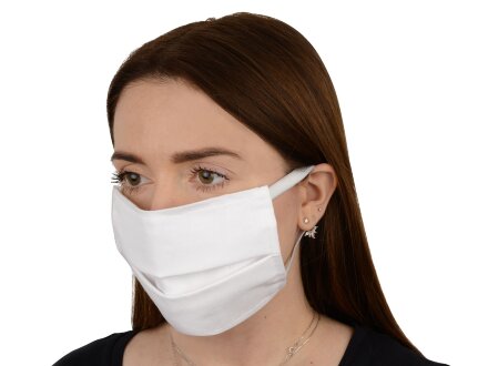 Маска для лица многоразовая из хлопка, белый Маска для лица многоразовая из хлопка, белый