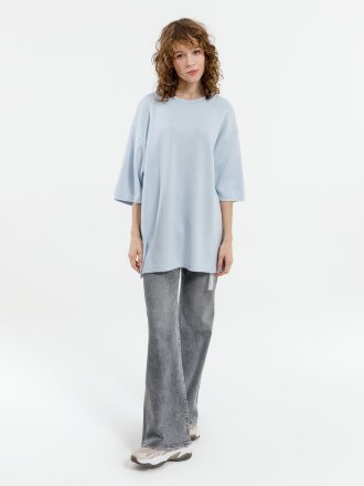 Джемпер с коротким рукавом Siluetti Volumica, светло-голубой Джемпер с коротким рукавом Siluetti Volumica, светло-голубой