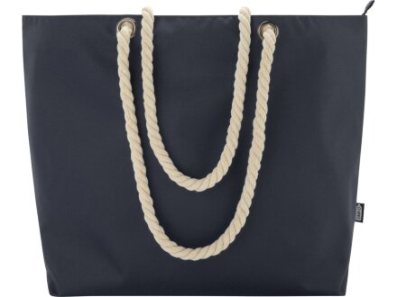 Panama пляжная эко-сумка-холодильник из переработанного материала, с ручками-шнурками 23L, синий navy