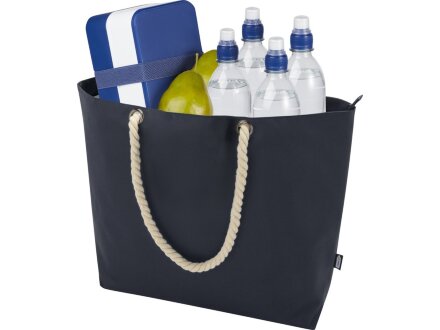 Panama пляжная эко-сумка-холодильник из переработанного материала, с ручками-шнурками 23L, синий navy