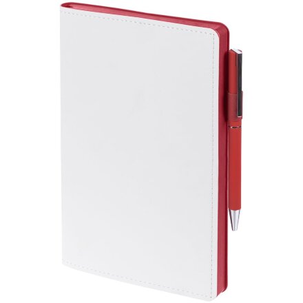 Ежедневник White Shall, недатированный, белый с красным Ежедневник White Shall, недатированный, белый с красным