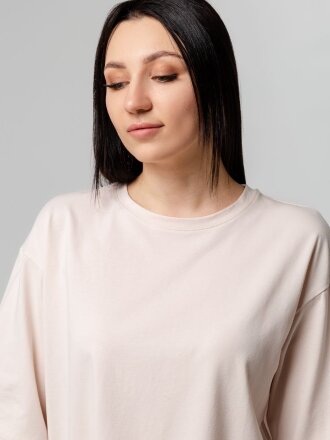 Футболка унисекс оверсайз Street Vibes, бежевая Футболка унисекс оверсайз Street Vibes, бежевая