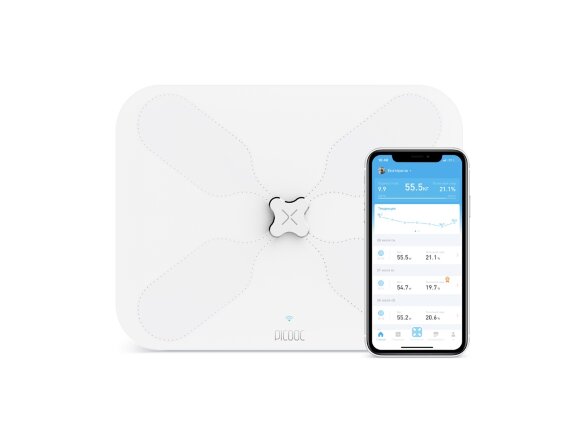 Умные диагностические весы с Wi-Fi Picooc S3 Lite White V2 (6924917717353), белый с нанесением логотипа