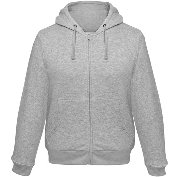 Толстовка мужская Hooded Full Zip серый меланж с нанесением логотипа