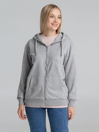 Толстовка на молнии с капюшоном Unit Siverga, серый меланж Толстовка на молнии с капюшоном Unit Siverga, серый меланж