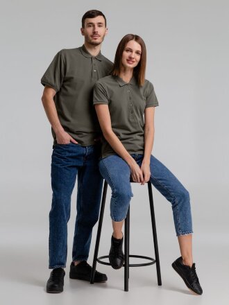 Рубашка поло женская Neptune, темно-серая Рубашка поло женская Neptune, темно-серая