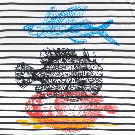 Футболка женская «Морские обитатели», белая с темно-синим Футболка женская «Морские обитатели», белая с темно-синим