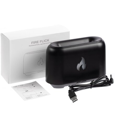 Увлажнитель-ароматизатор Fire Flick с имитацией пламени, черный Увлажнитель-ароматизатор Fire Flick с имитацией пламени, черный
