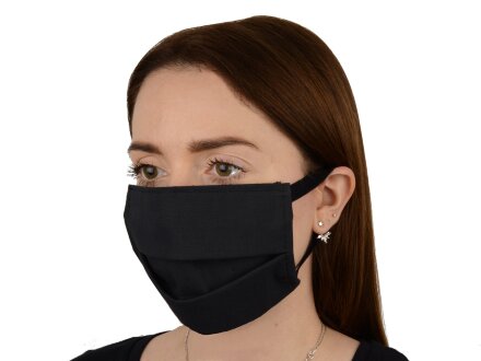 Маска для лица многоразовая из хлопка, черный Маска для лица многоразовая из хлопка, черный