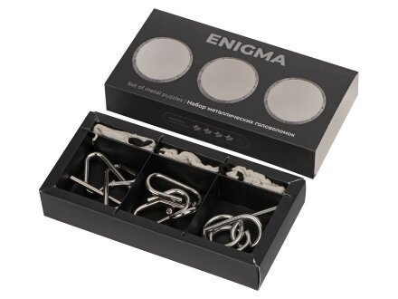 Набор из 3 металлических головоломок в мешочках Enigma Набор из 3 металлических головоломок в мешочках Enigma