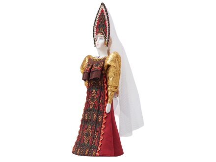 Подарочный набор: кукла фарфоровая, чай Малина с мятой, красный