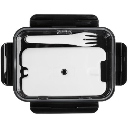 Ланчбокс Cibus с аккумулятором холода, белый с черным Ланчбокс Cibus с аккумулятором холода, белый с черным